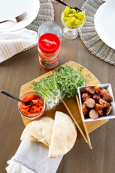 Delicious Way to Serve Grilled Sausage and Red Peppers