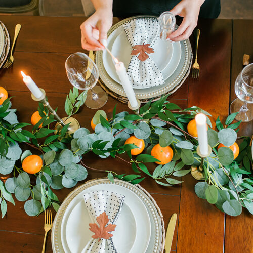 Create A Fall Centerpiece With Fruit And Leaves - Life of Alley