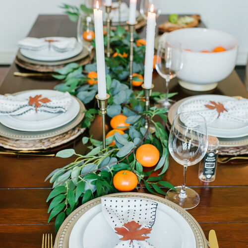 Create A Fall Centerpiece With Fruit And Leaves - Life of Alley