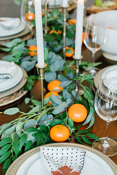 Create A Fall Centerpiece With Fruit And Leaves