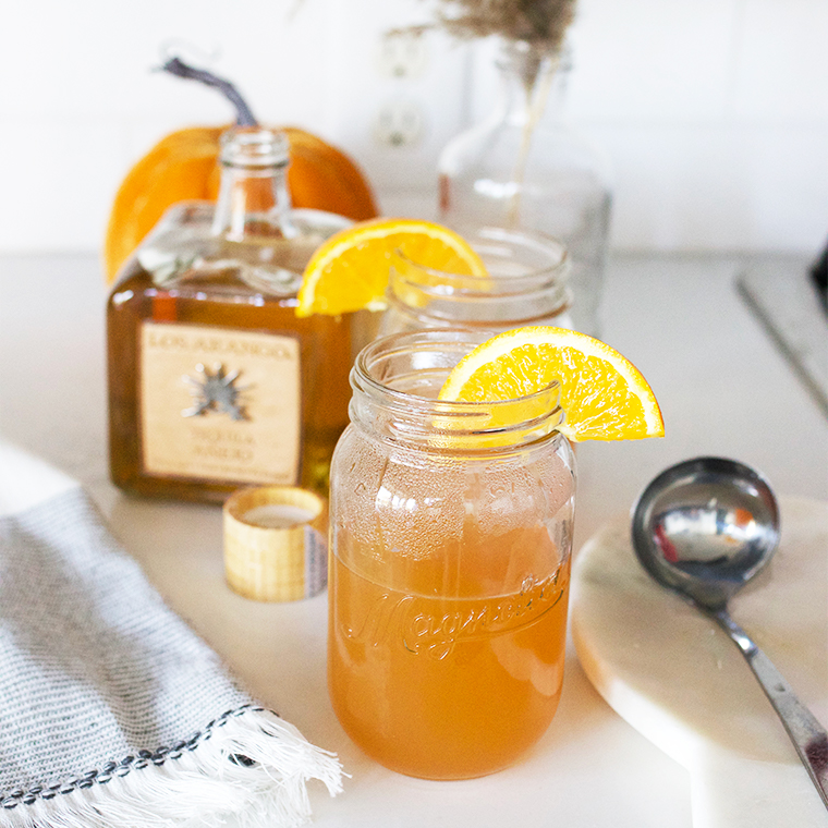 Mason jar and spiked cider