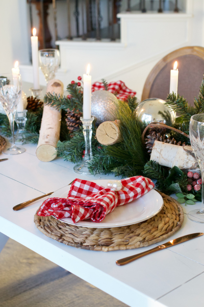 How To Decorate Birch Logs On A Christmas Table